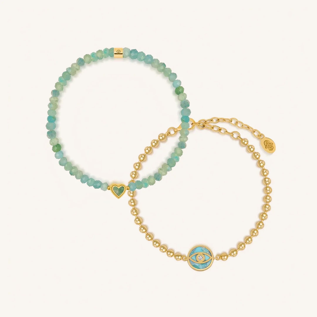 Celestial Truth Amazonite &amp; Turquoise Bracelet Set