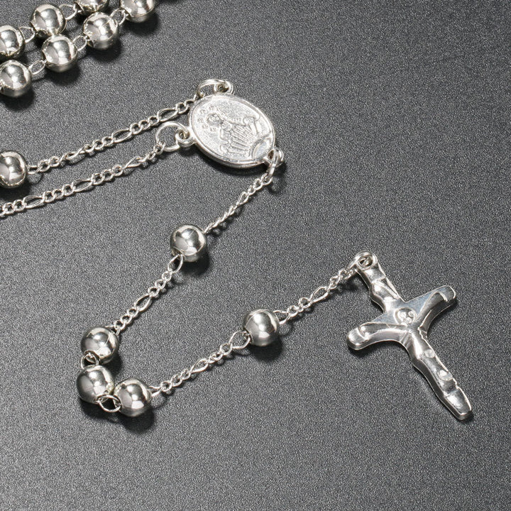 Christian Virgin Mary Long Chain Jesus Cross Religion Rosary