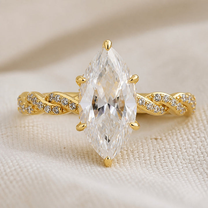 Marquise Crystal Gold Ring