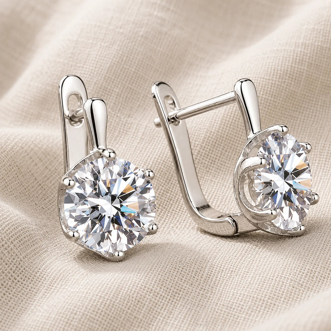 Vintage Zirconia Silver Earrings