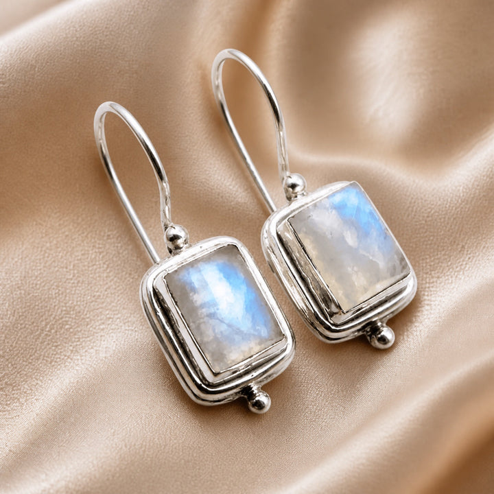 Chic Square Moonstone Earrings