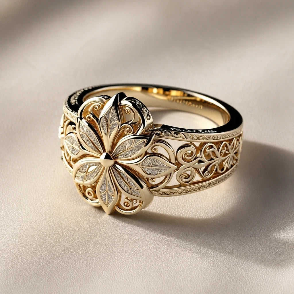 Gold Bloom Statement Ring