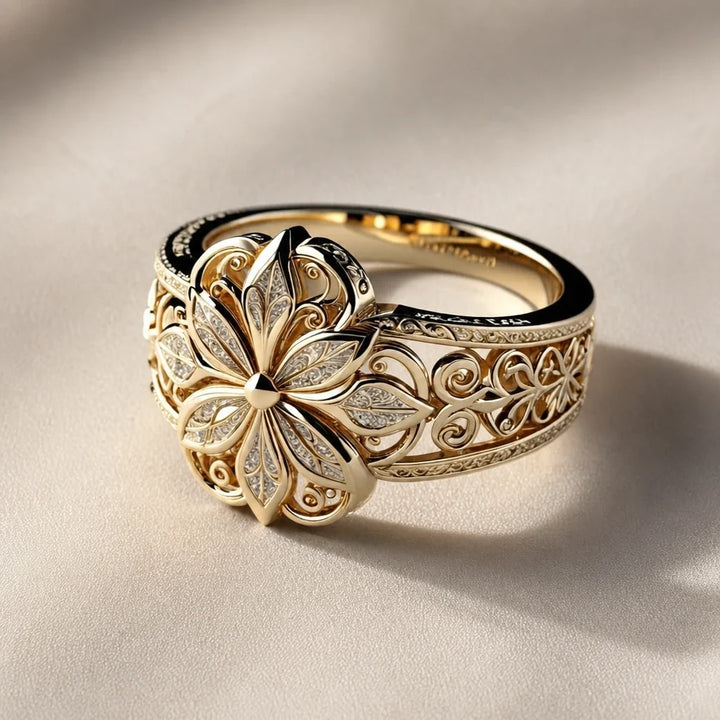 Gold Bloom Statement Ring