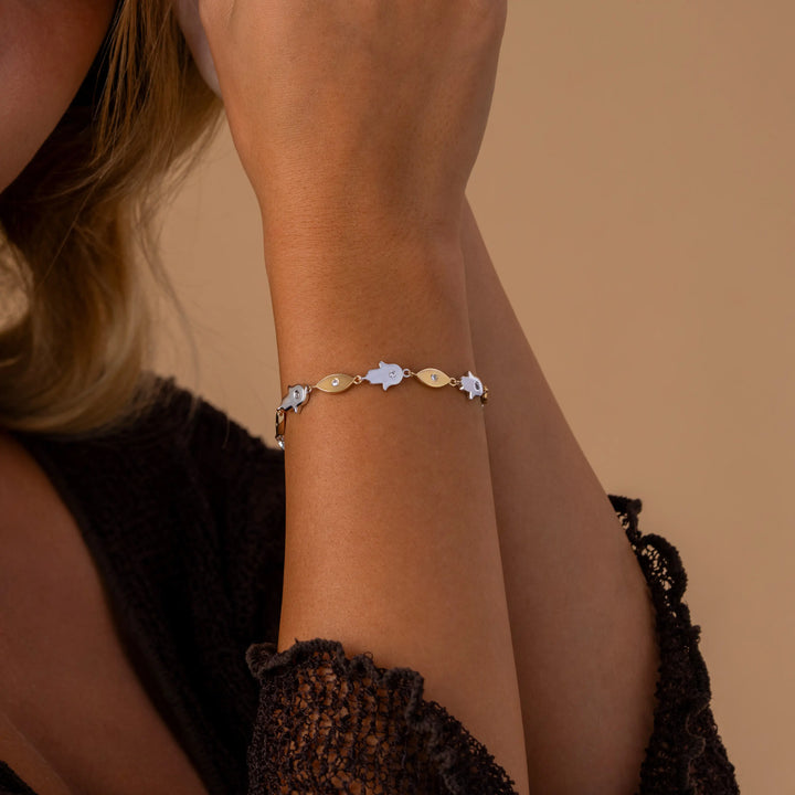 Fortune Alignment Evil Eye &amp; Hamsa Bracelet