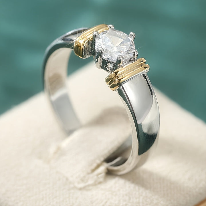Luxe Zirconia Inlaid Ring