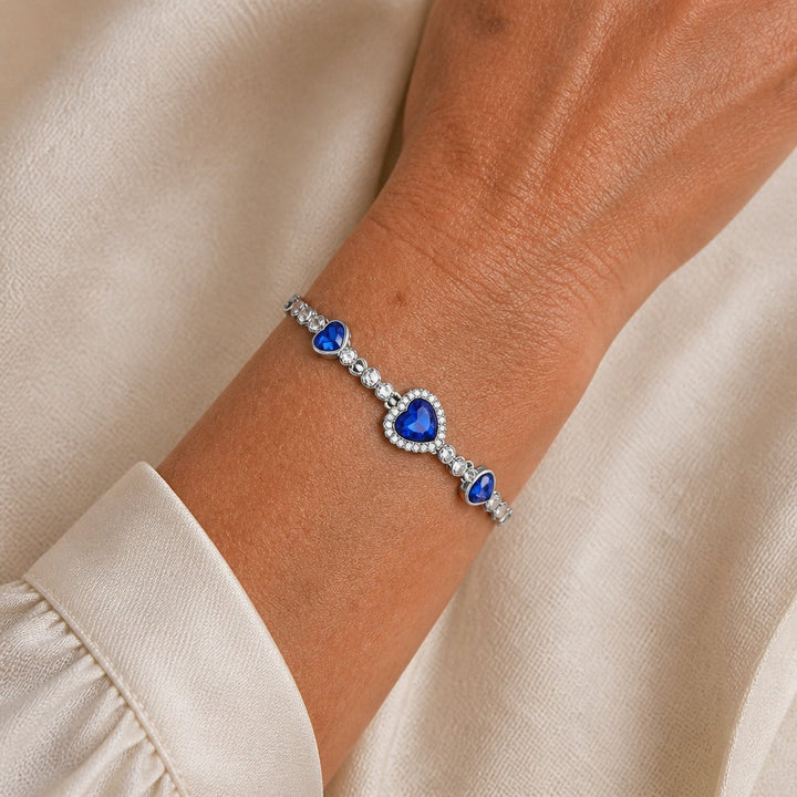 Crystal Heart Link Bracelet