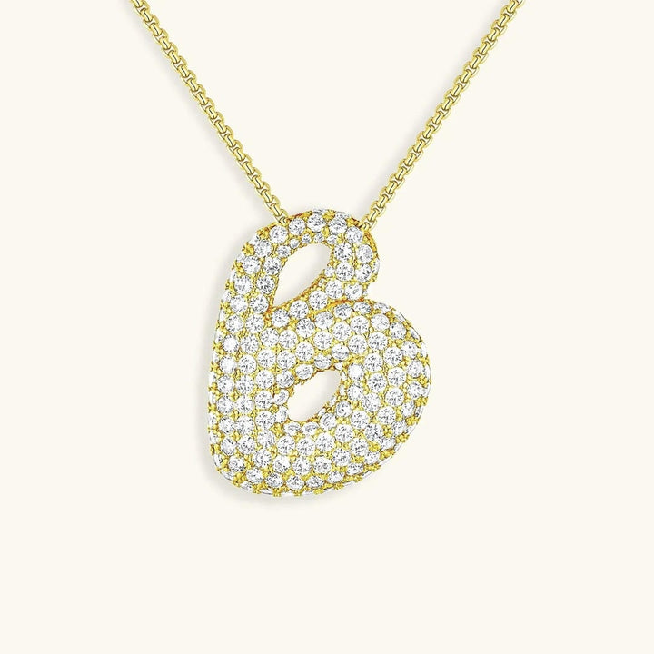 Bubble Initial Crystals Necklace