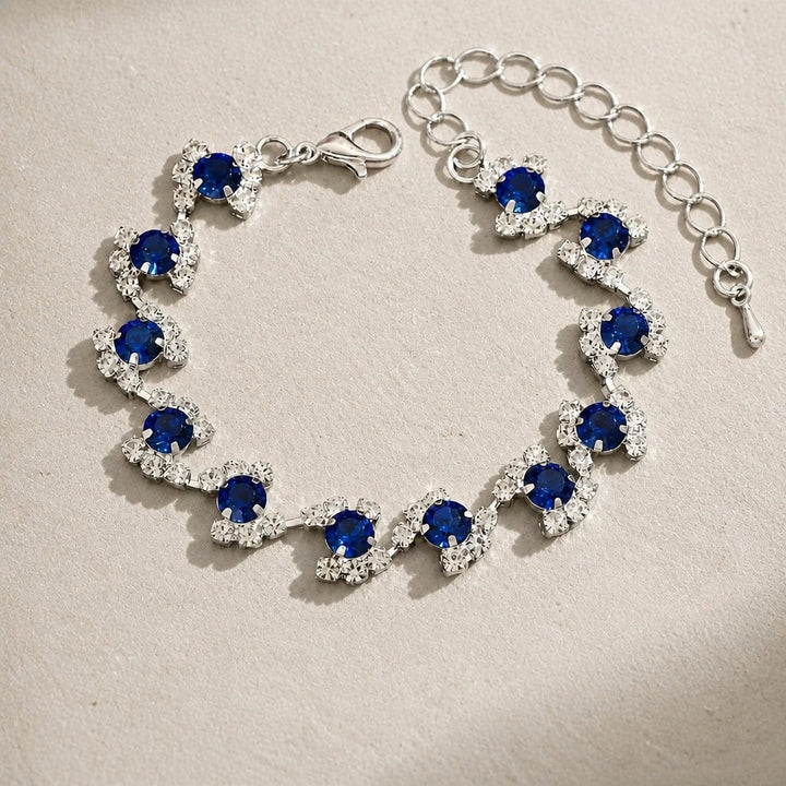 Blue Crystal Link Bracelet