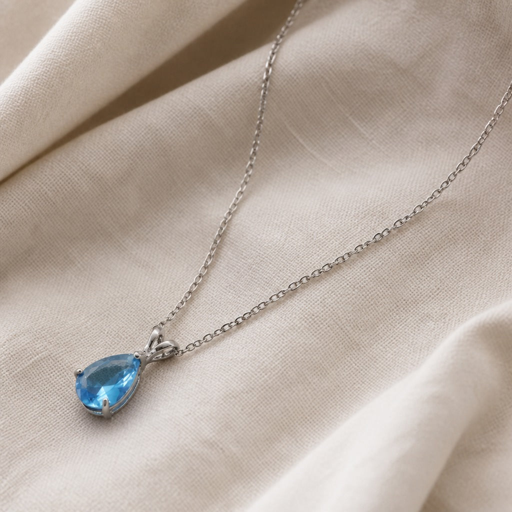 Classic Teardrop Sapphire Necklace