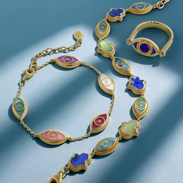 Serenity Shield Multi-Stone Evil Eye Bracelet