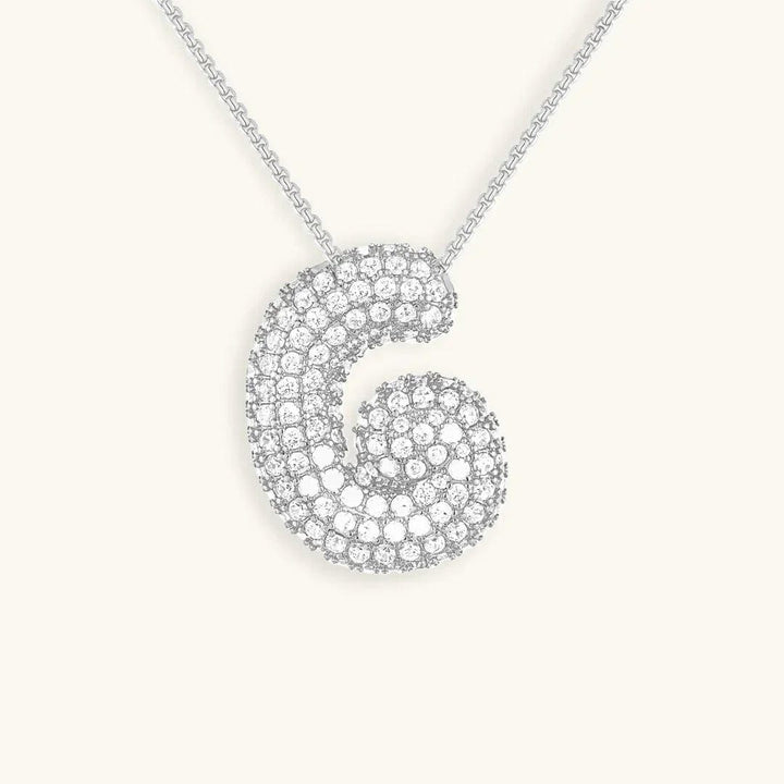Bubble Initial Crystals Necklace