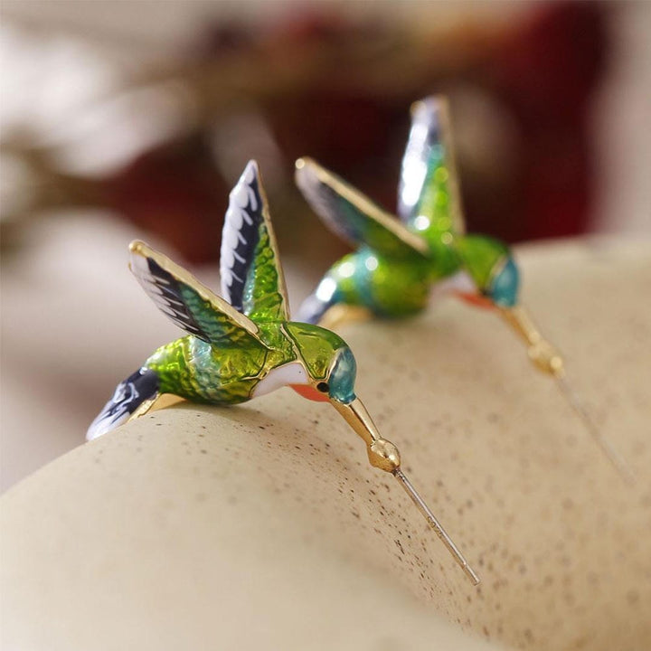Unique Colorful Hummingbird Earrings