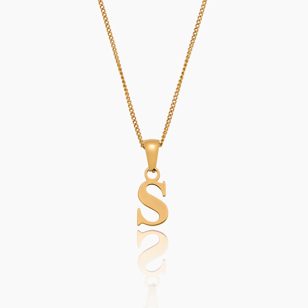 Gold Initial Charm Necklace