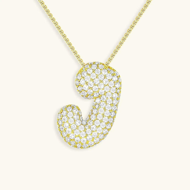 Bubble Initial Crystals Necklace