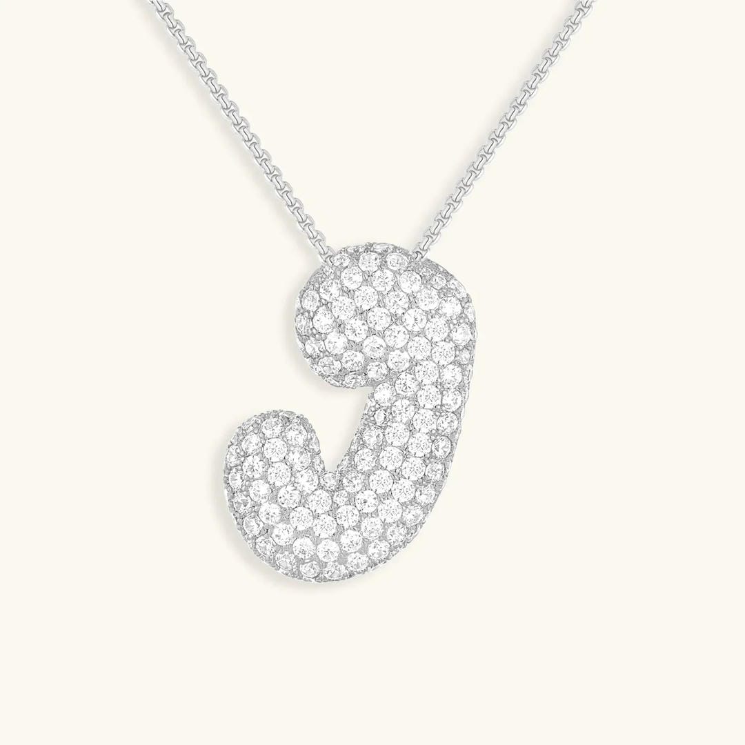 Bubble Initial Crystals Necklace