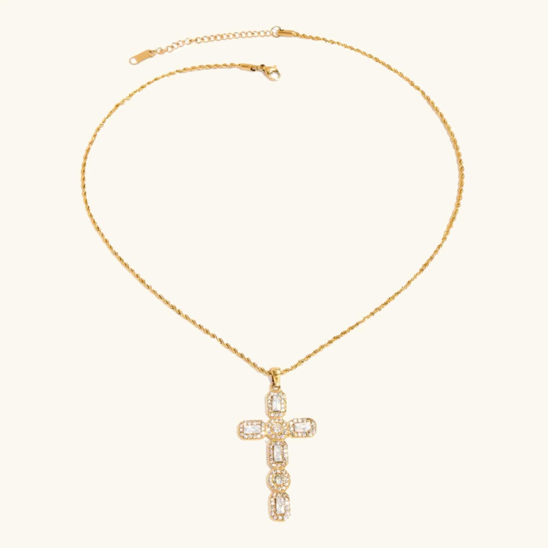 Radiant Gold Cross Necklace