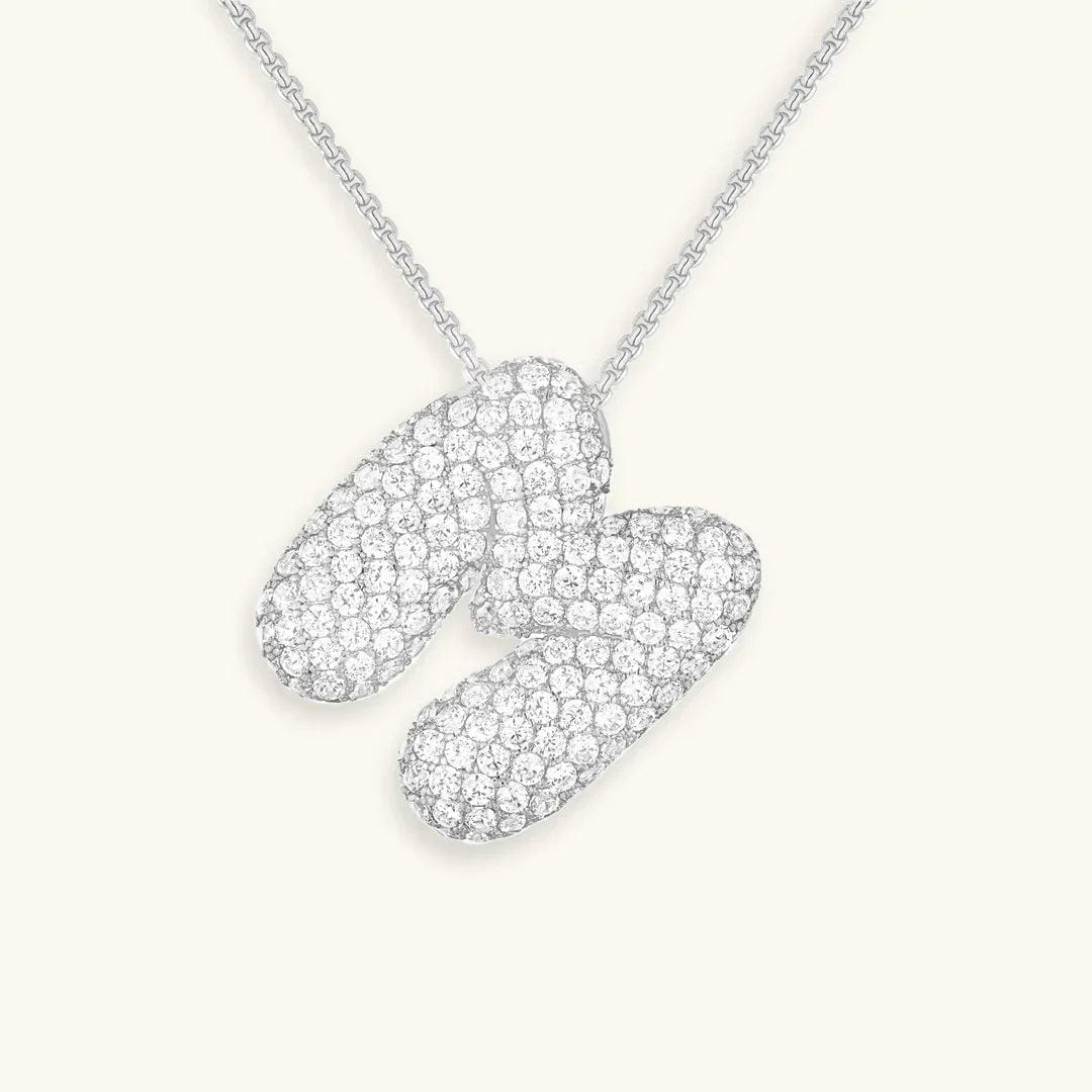 Bubble Initial Crystals Necklace