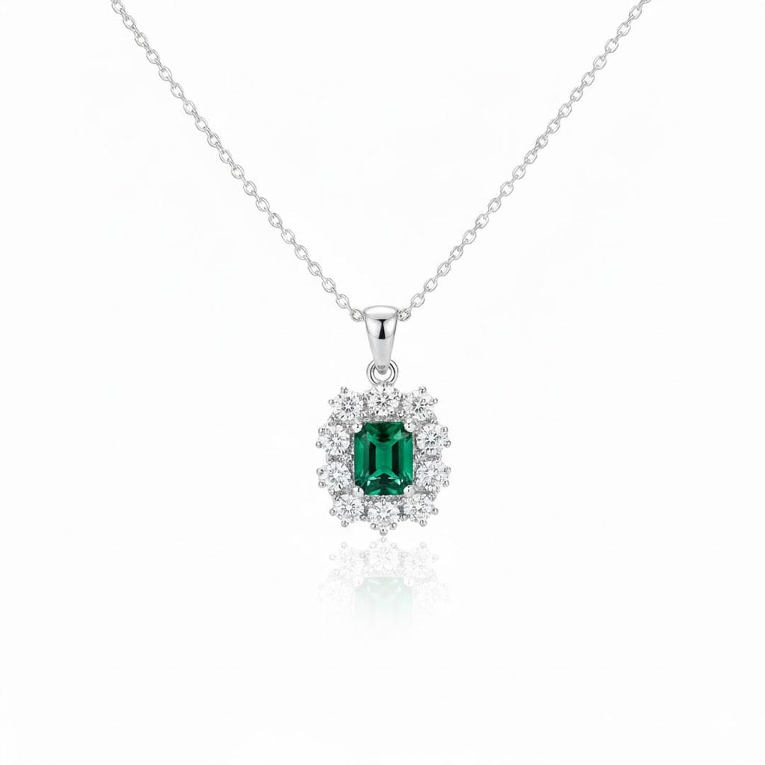 Vintage Emerald Crystal Necklace