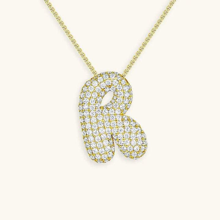 Bubble Initial Crystals Necklace
