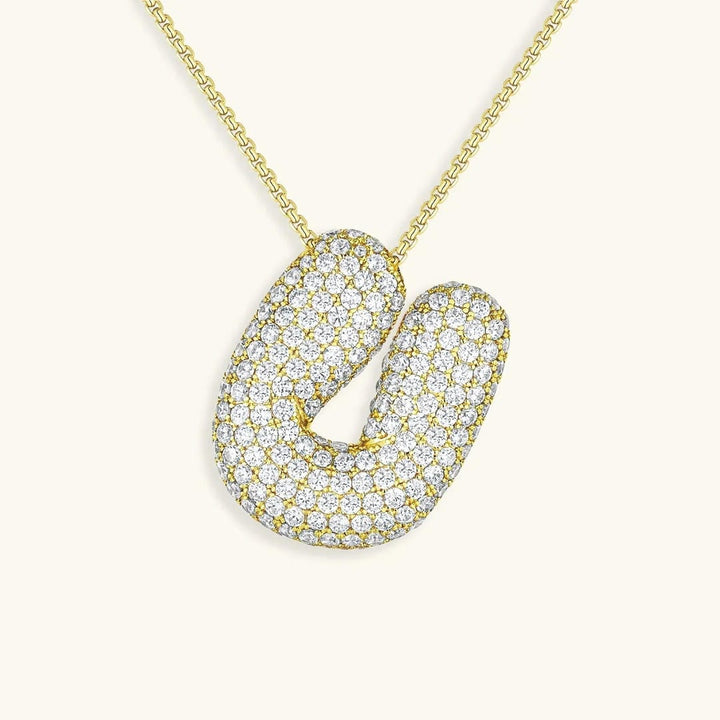 Bubble Initial Crystals Necklace