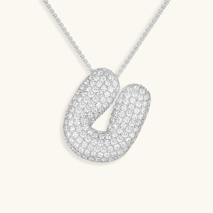 Bubble Initial Crystals Necklace