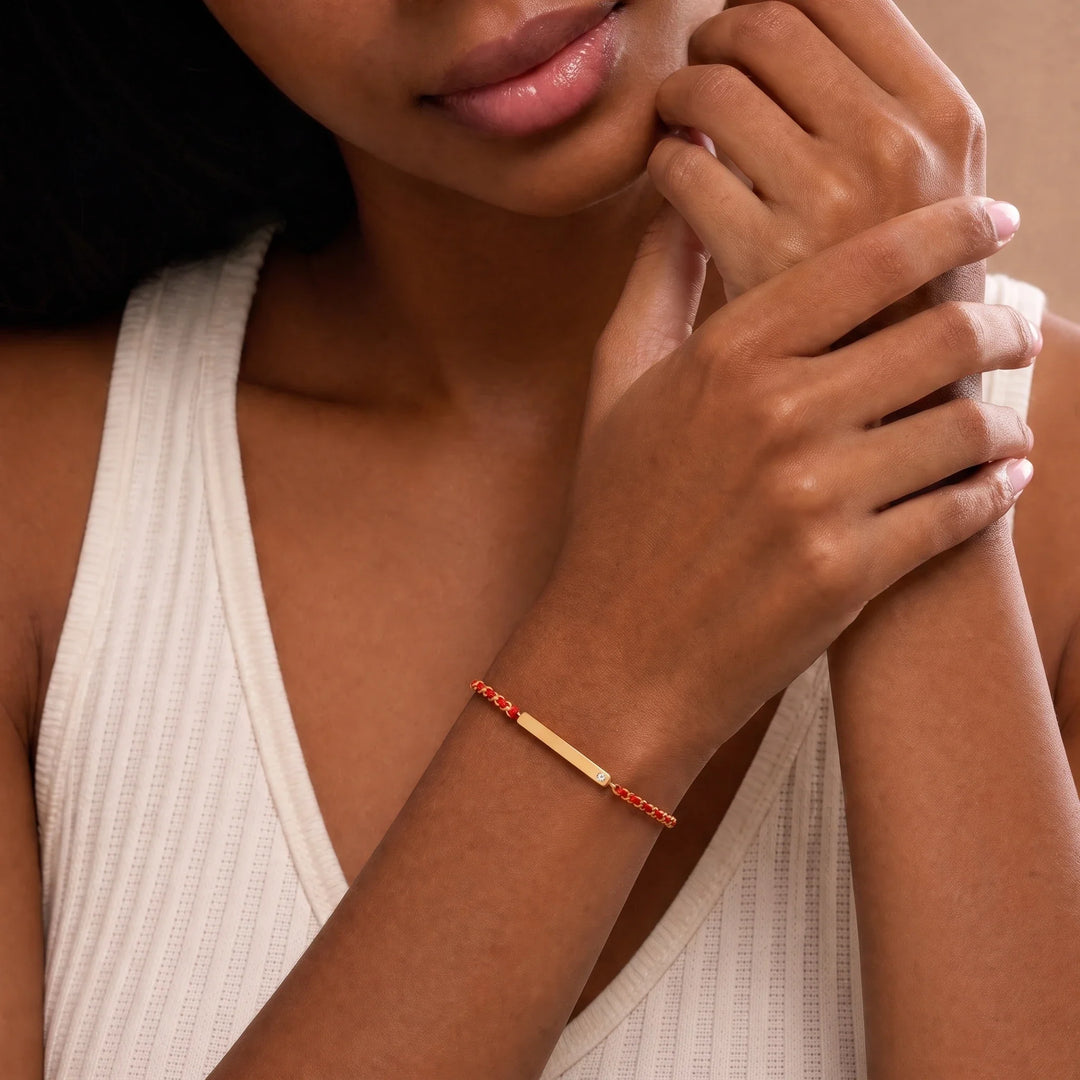 Personalized Intentions Red String Engravable Bracelet