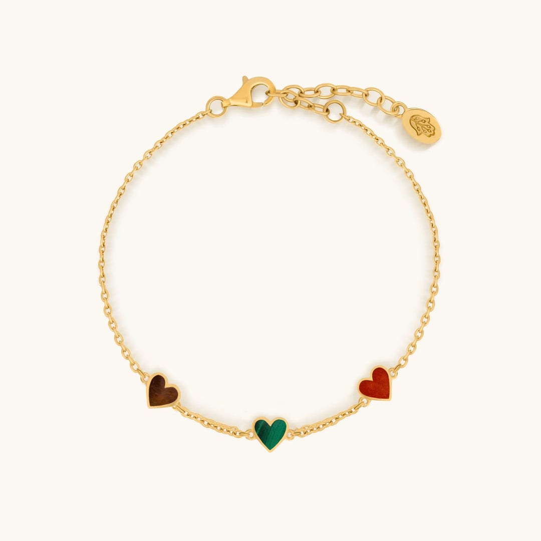 Heart’s Desire Multi-Stone Heart Bracelet
