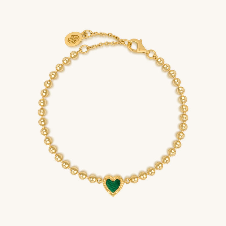 Blessed &amp; Peaceful Malachite Heart Bracelet