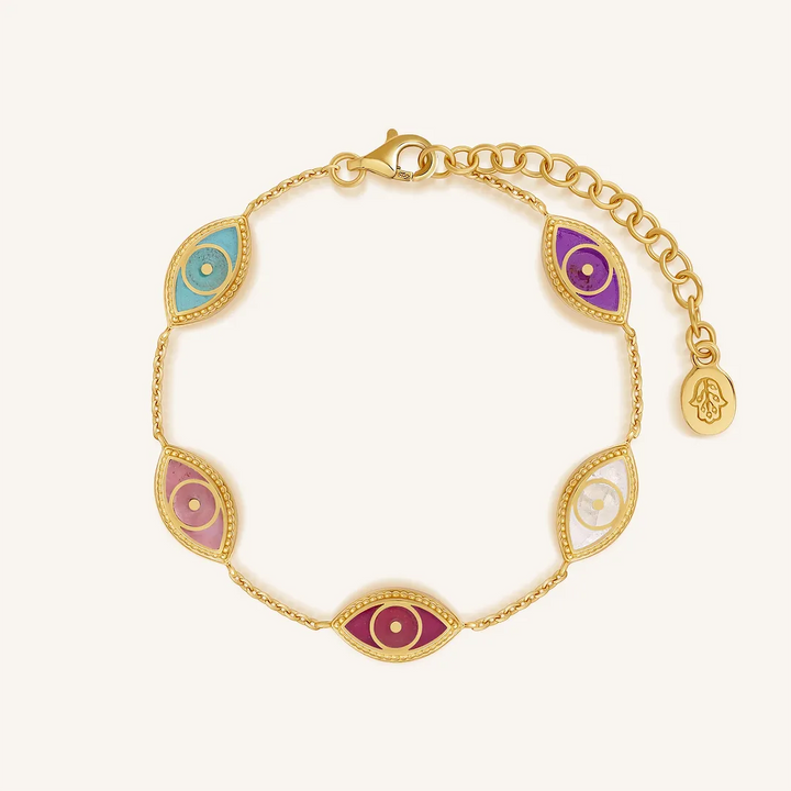 Serenity Shield Multi-Stone Evil Eye Bracelet