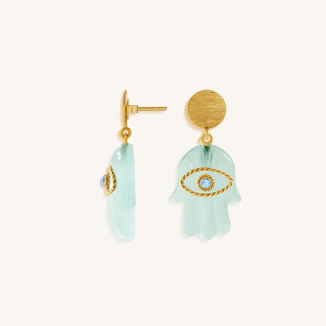 Skyward Grace Hamsa Dangle Earrings