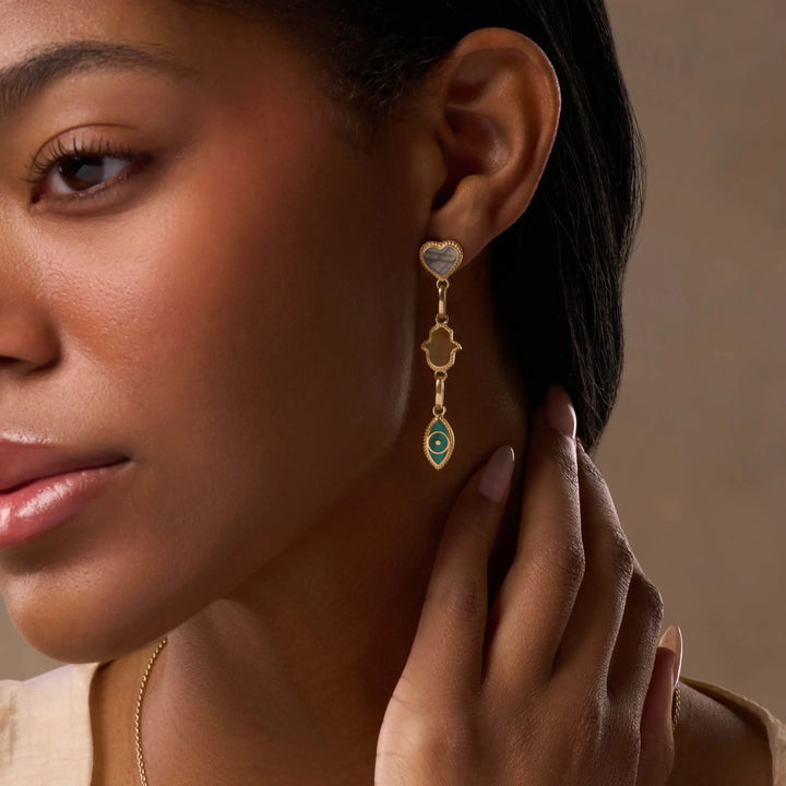 Heart’s Desire Multi-Symbol &amp; Multi-Stone Earrings