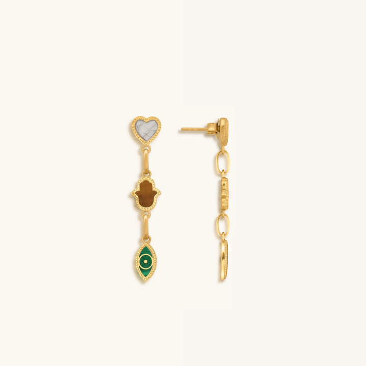 Heart’s Desire Multi-Symbol &amp; Multi-Stone Earrings