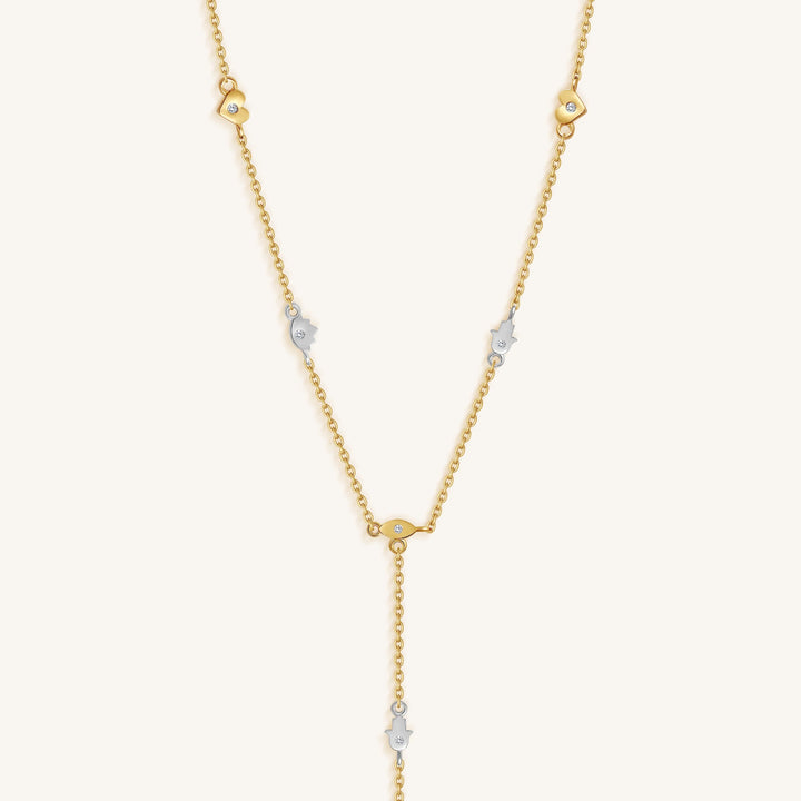 Guided Path Multi-Charm Lariat Necklace