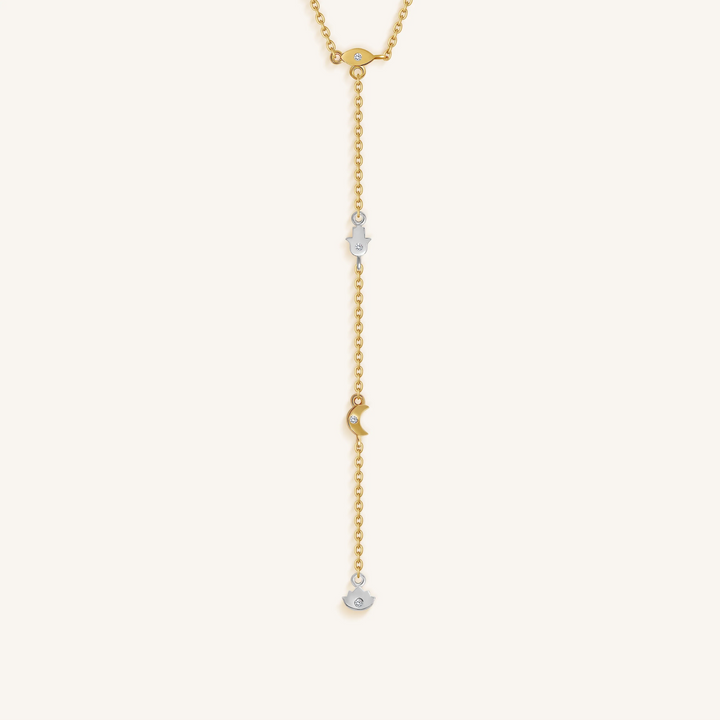 Guided Path Multi-Charm Lariat Necklace