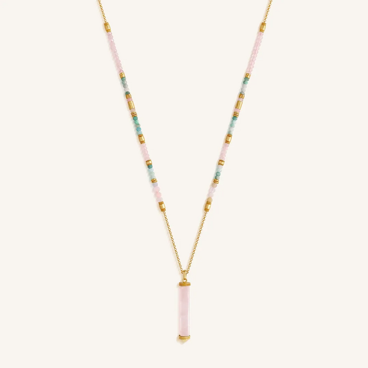 Heart of Serenity Multi-Stone Tube Necklace