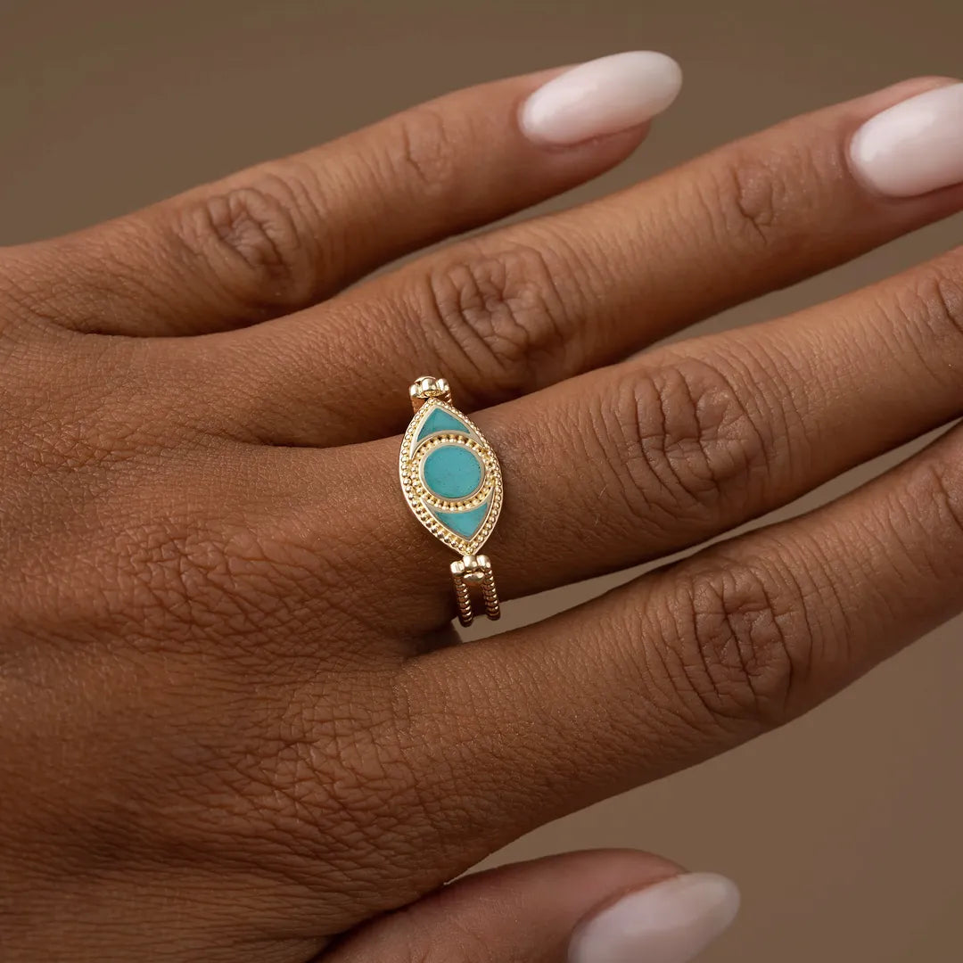 Balance Within Evil Eye Ring