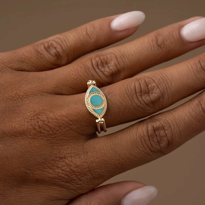 Balance Within Evil Eye Ring