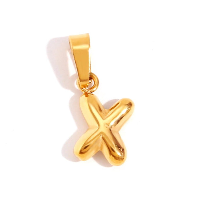 Trendy Bubble Letter Pendant Necklace