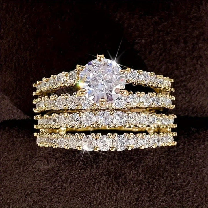Radiant Halo Ring Set