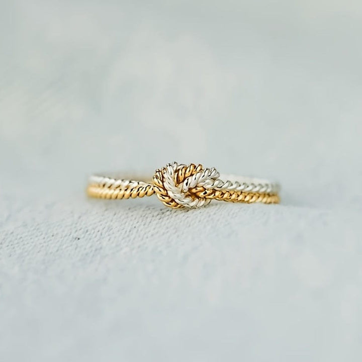 Two Tone Love Knot Ring
