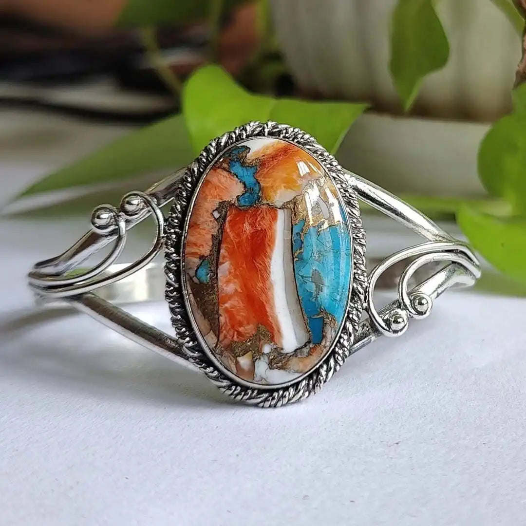Vibrant Gemstone Inlay Bracelet