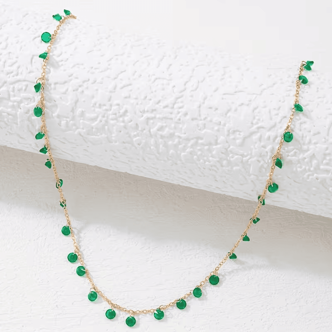Handmade Emerald Droplet Necklace