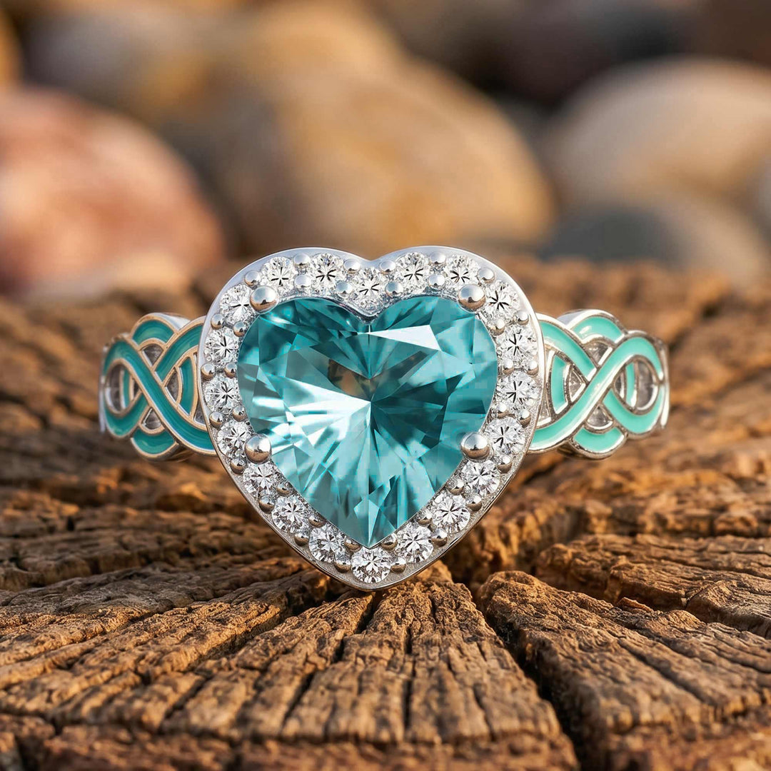 Ocean Heart Ring - Aquamarine