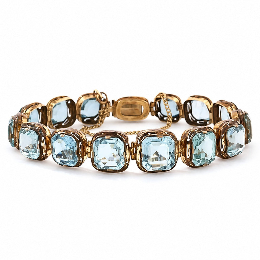 Azure Wave Gold Bracelet