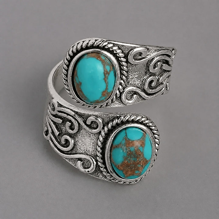 Vintage Silver Turquoise Cross Ring