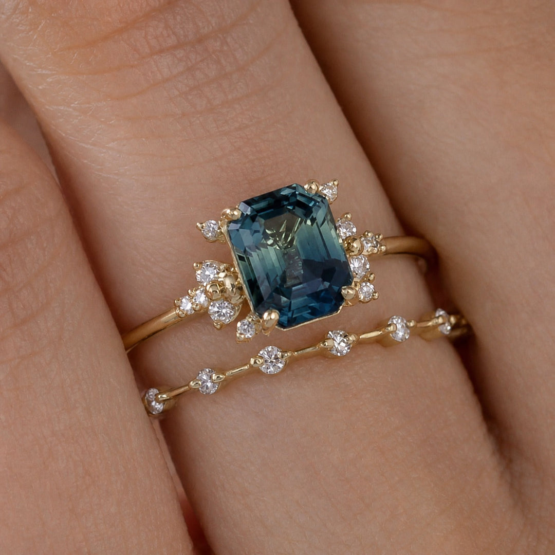 Crystal Blue Shine Ring Set