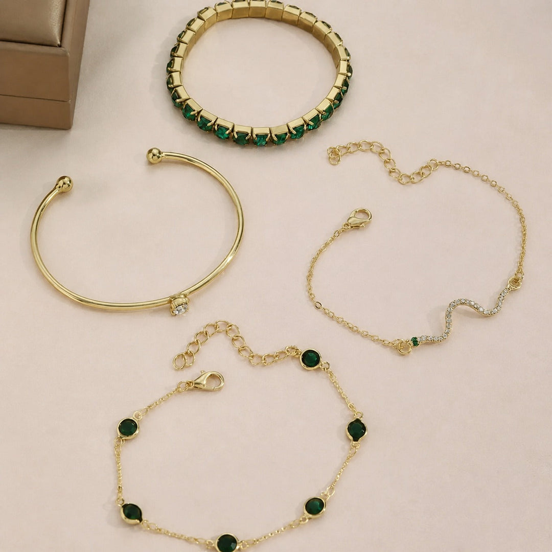 Vintage Emerald Bracelet Set
