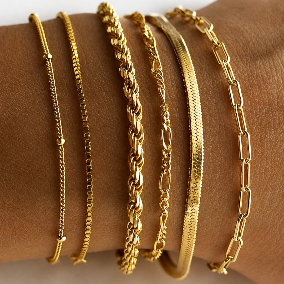 Golden Allure Stacking Bracelet Set