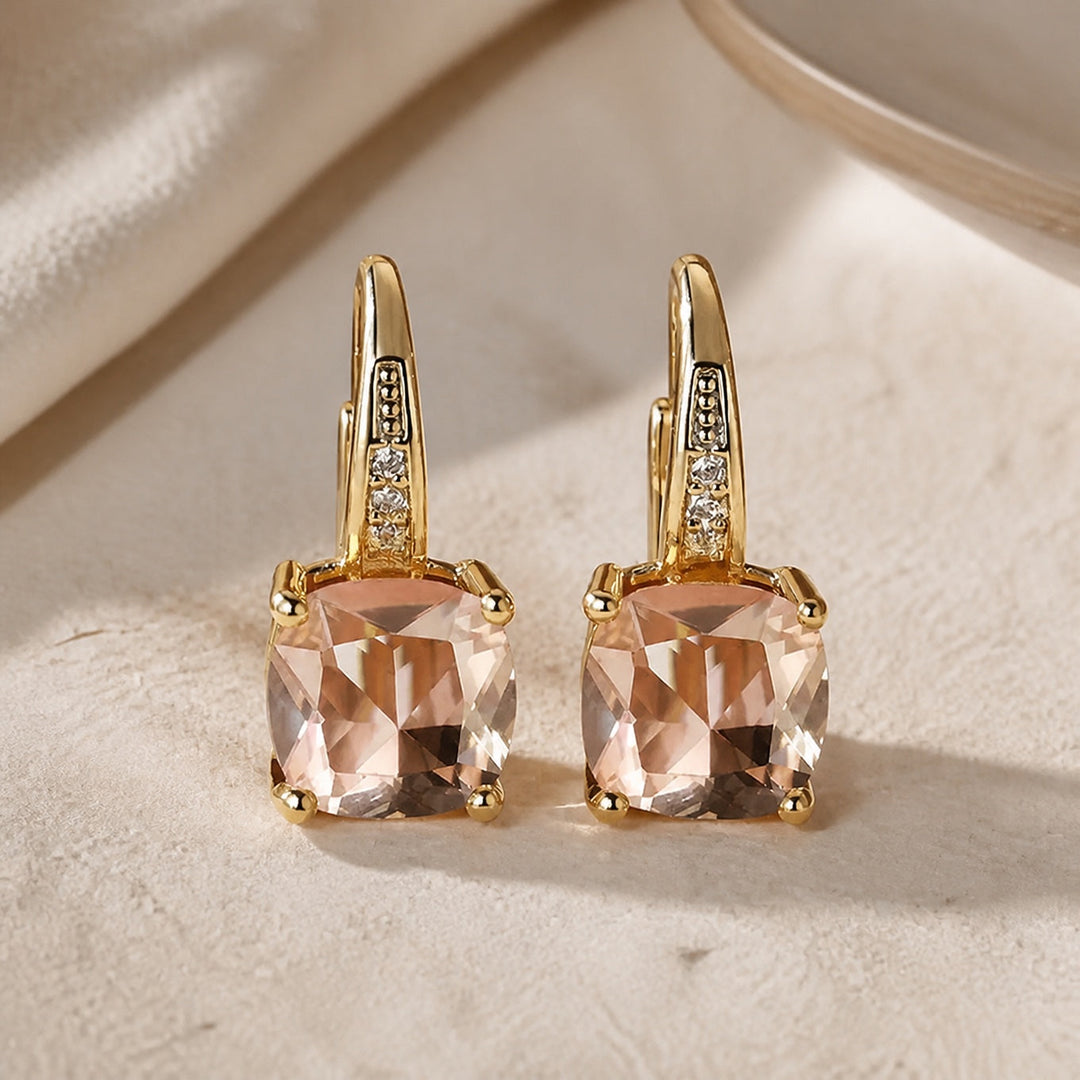 Mystic Sapphire Stone Hoop Earrings