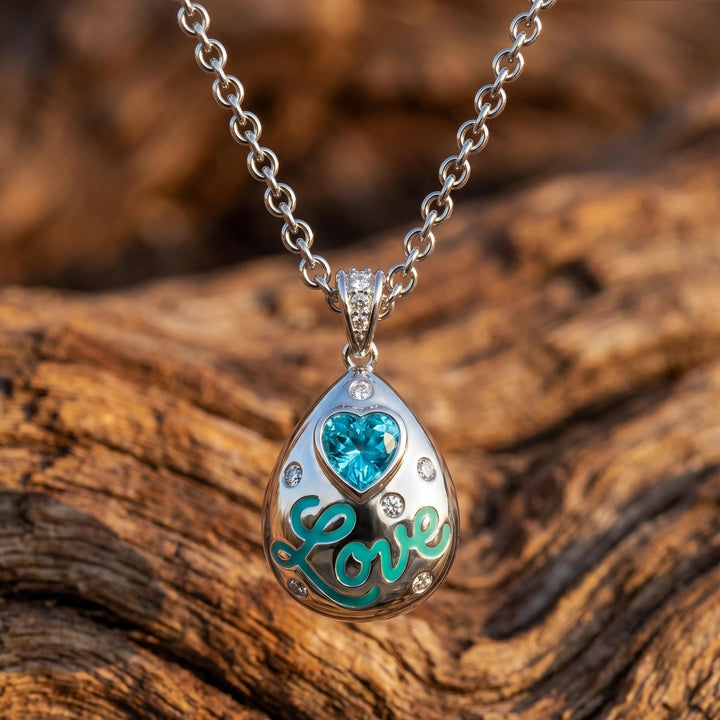Promise Love Necklace - Aquamarine